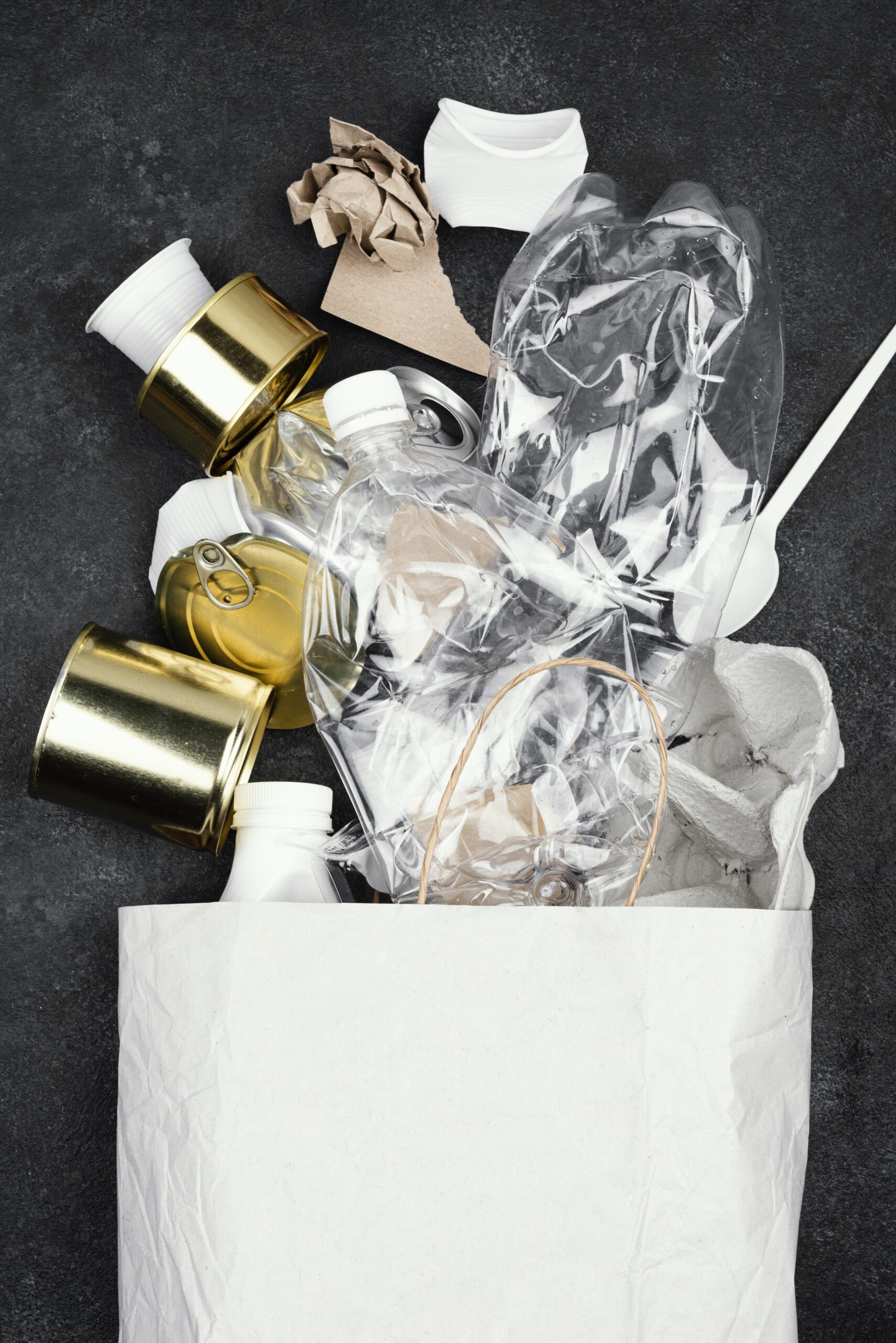 flat-lay-recycling-concept